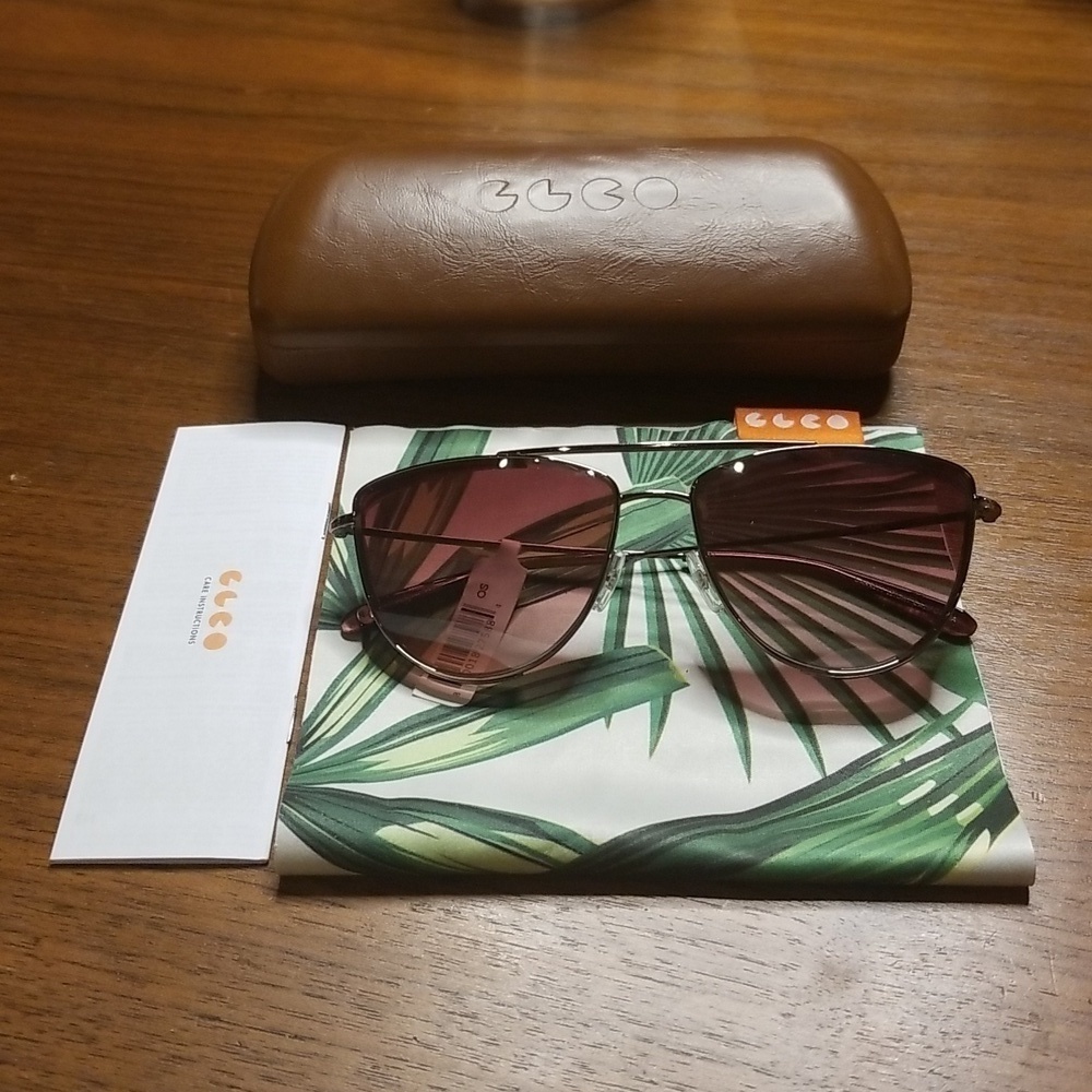 💕GARRETT LEIGHT💕 Zephyr Sunglasses ~ Plum Velvet Pink Blush Mirror Lens NWT - Picture 13 of 16